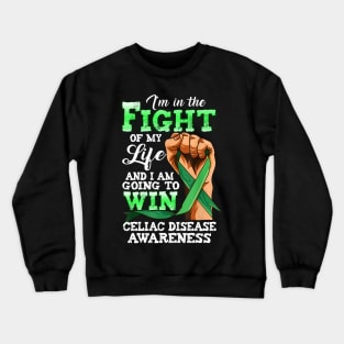 Celiac Disease Awareness Green Ribbon Crewneck Sweatshirt